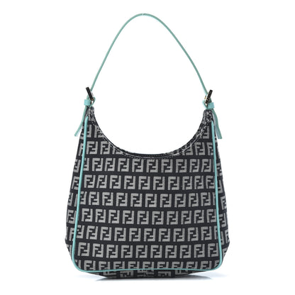 Fendi Zucchino Mini Hobo Black White Azzurro 1 of 10