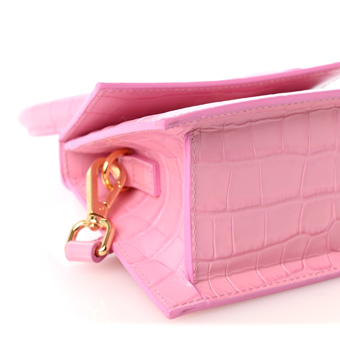 Calfskin Crocodile Embossed Le Chiquito Moyen Pink