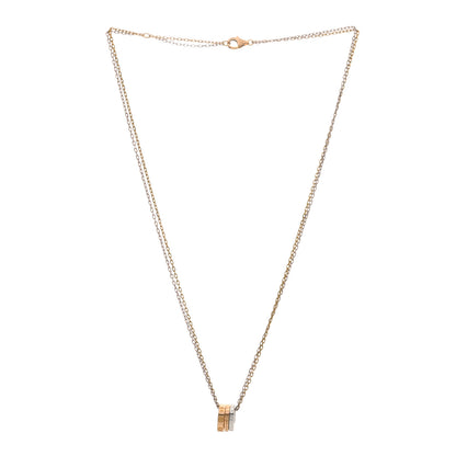 Cartier 18K White Pink Gold Diamond Three Ring LOVE Pendant Necklace 2 of 4