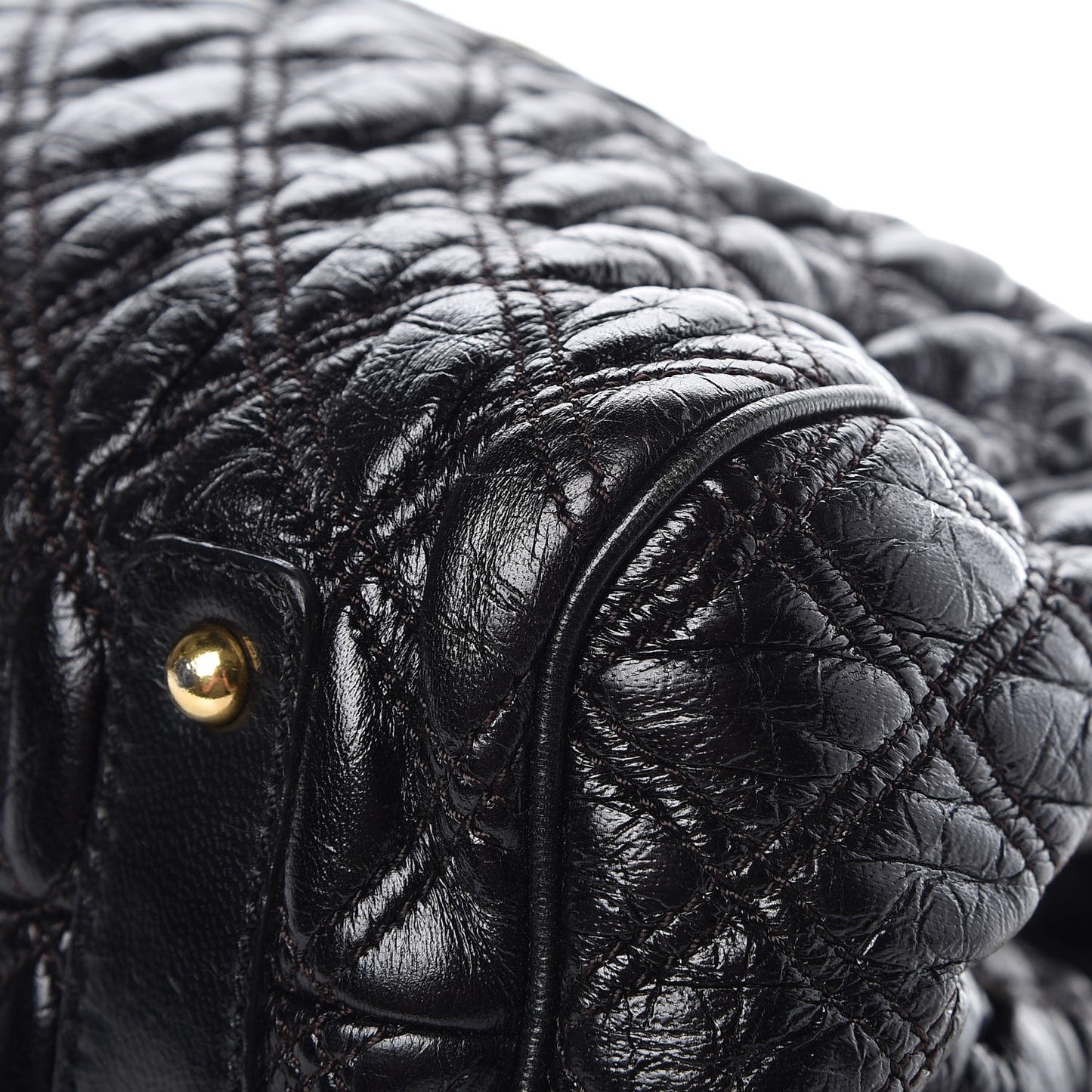 Calfskin Quilted Stam Black