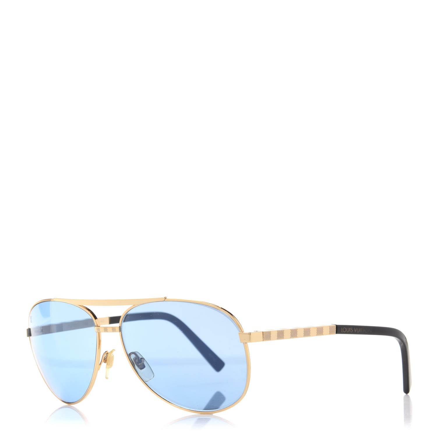 Louis Vuitton Aviator Sunglasses Z0789U Gold 1 of 11