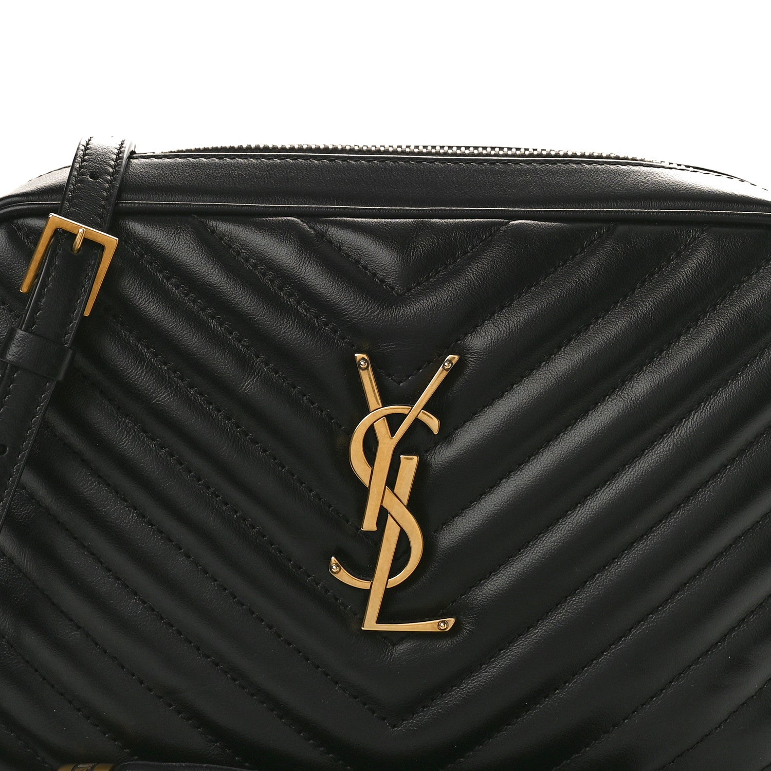 Saint Laurent Calfskin Matelasse Monogram Lou Camera Bag Black 8 of 10