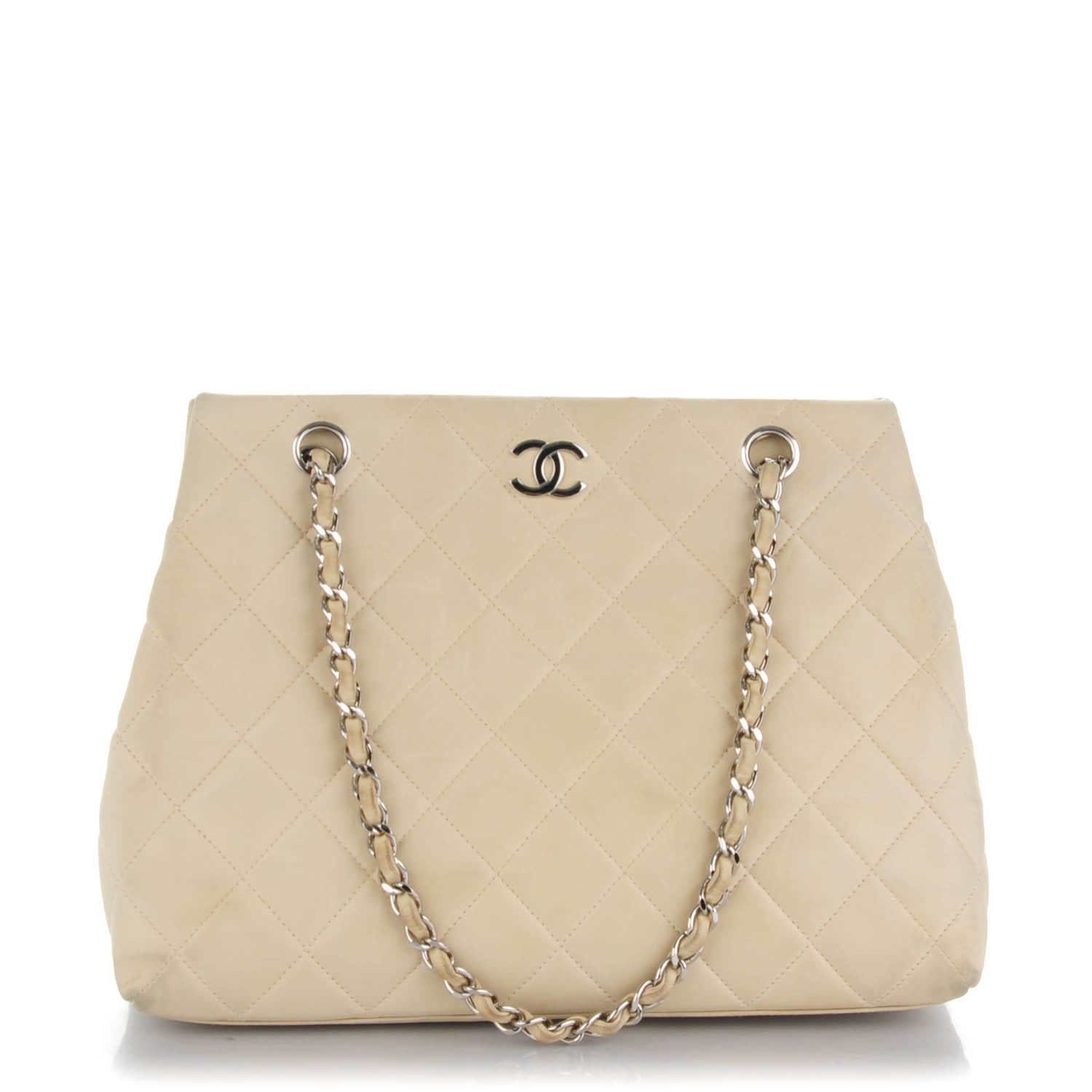 Chanel Lambskin Quilted CC Tote Beige Clair 1 of 8