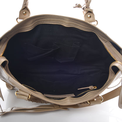 Balenciaga Shiny Goatskin Gold Metallic Edge Hardware City Beige Sahara 5 of 7