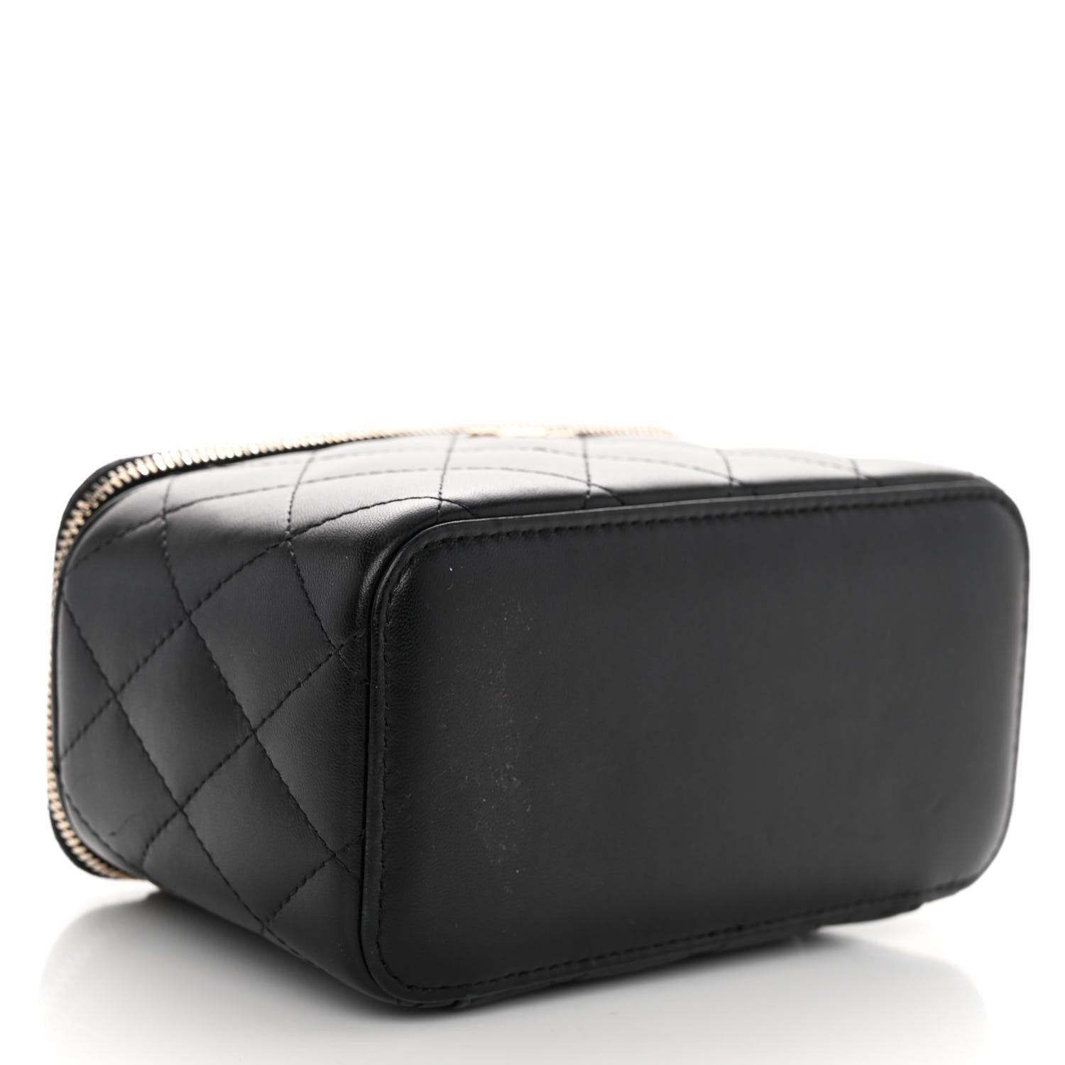 Chanel Lambskin Quilted Small Top Handle Vanity Case With Chain Black 4 of 11