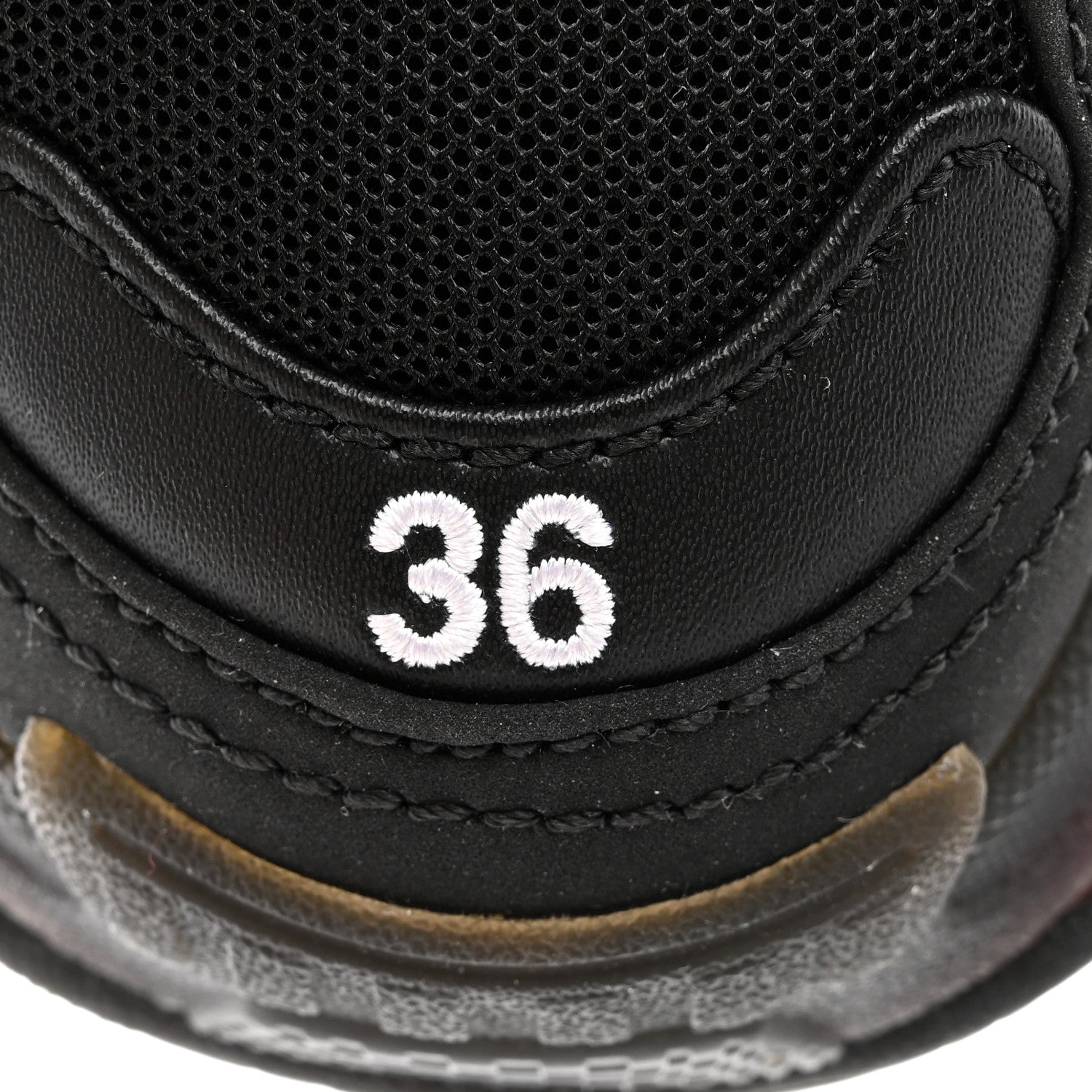 Balenciaga Fabric Mesh Clear Sole Womens Triple S Sneakers 36 Black Pink Neon 7 of 10