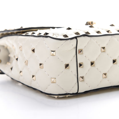 Valentino Garavani Nappa Medium Rockstud Spike Shoulder Bag White 7 of 8