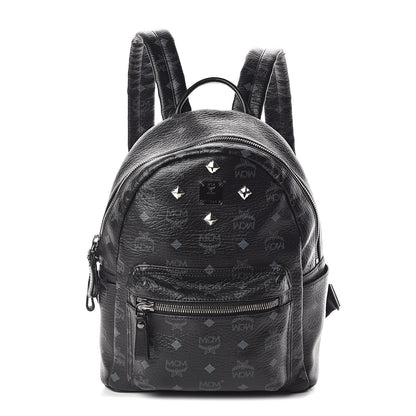 MCM Visetos Studded Small Stark Backpack Black 1 of 9