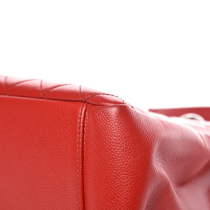Chanel Caviar Quilted Grand Shopping Tote GST Red 13 of 17
