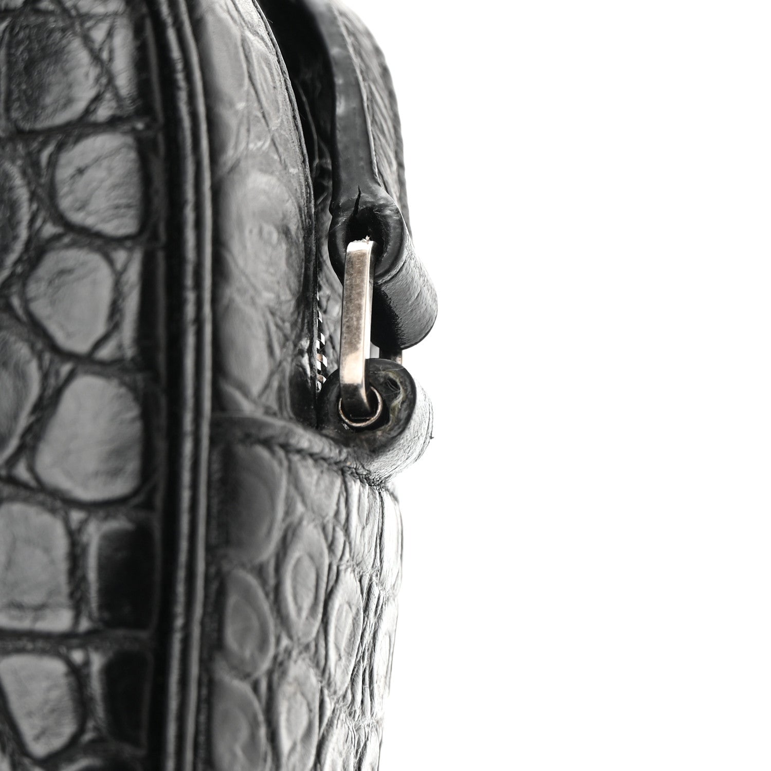 Saint Laurent Calfskin Crocodile Embossed Monogram Lou Camera Bag Black 11 of 11