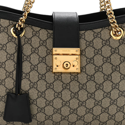 Gucci GG Supreme Monogram Medium Padlock Tote Black 9 of 12