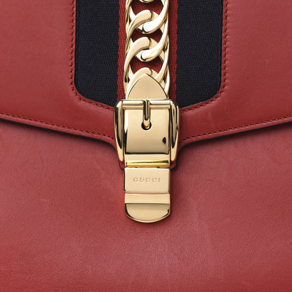 Gucci Calfskin Maxi Sylvie Clutch Red 10 of 12