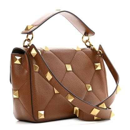 Valentino Garavani Grained Calfskin Large Roman Stud Shoulder Bag Selleria 3 of 9