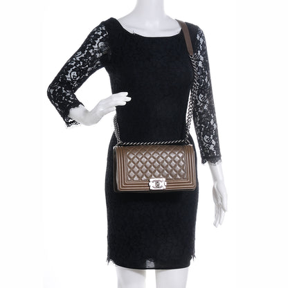 Chanel Lambskin Quilted Medium Boy Flap Khaki 1 of 7