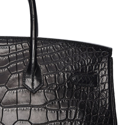 Hermes Matte Alligator Birkin 35 Black 25 of 30