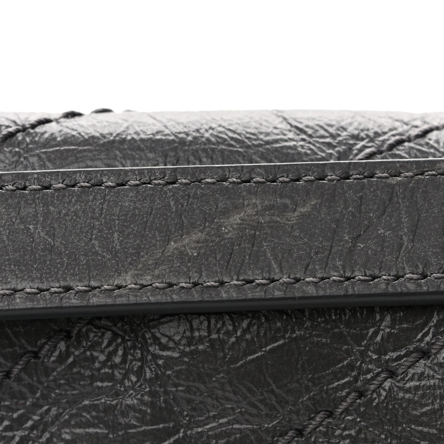 Saint Laurent Crinkled Calfskin Matelasse Monogram Baby Niki Chain Satchel Storm 10 of 11