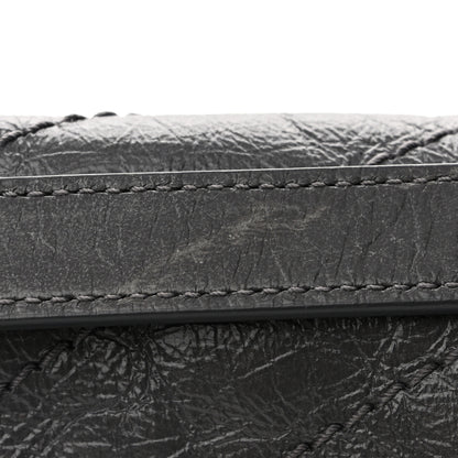 Saint Laurent Crinkled Calfskin Matelasse Monogram Baby Niki Chain Satchel Storm 10 of 11
