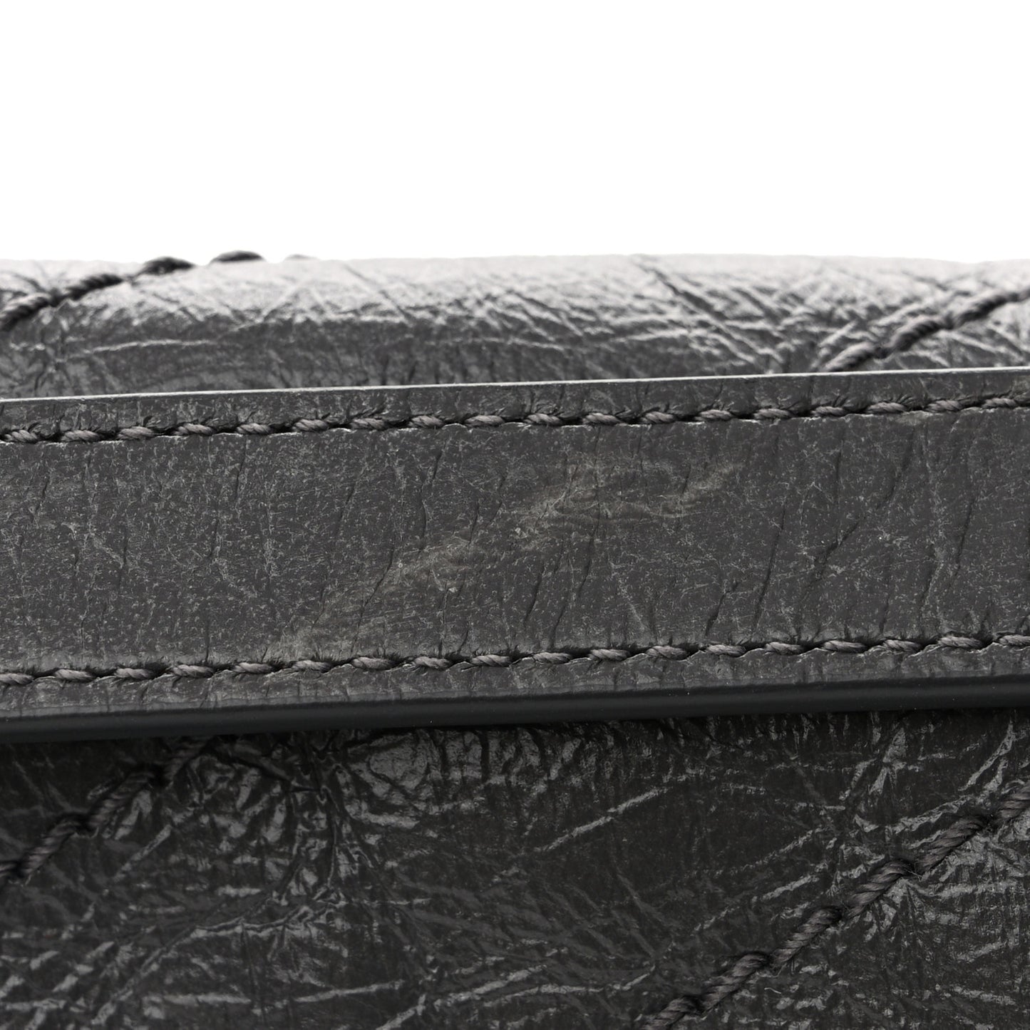 Crinkled Calfskin Matelasse Monogram Baby Niki Chain Satchel Storm