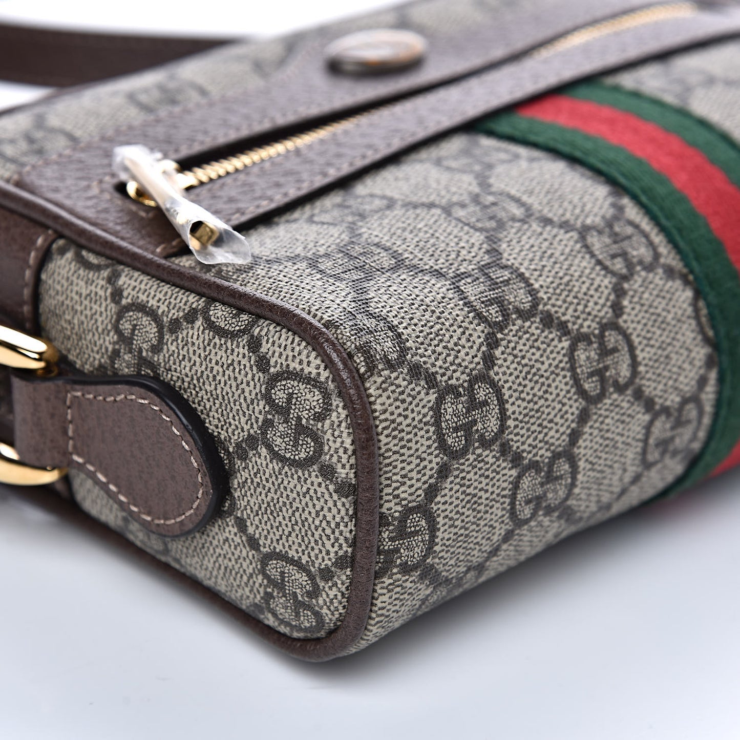 GG Supreme Monogram Web Mini Ophidia Shoulder Bag Brown