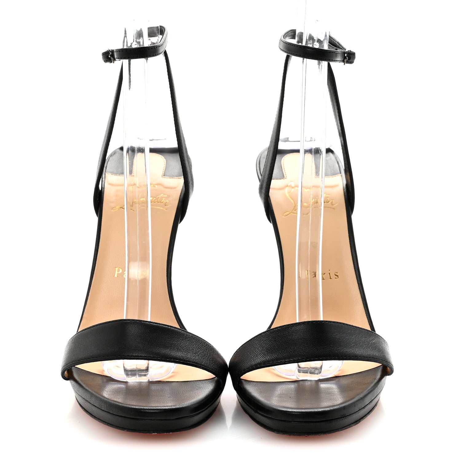 Christian Louboutin Nappa Loubi Queen 120 Strap Sandals 37.5 Black 3 of 8