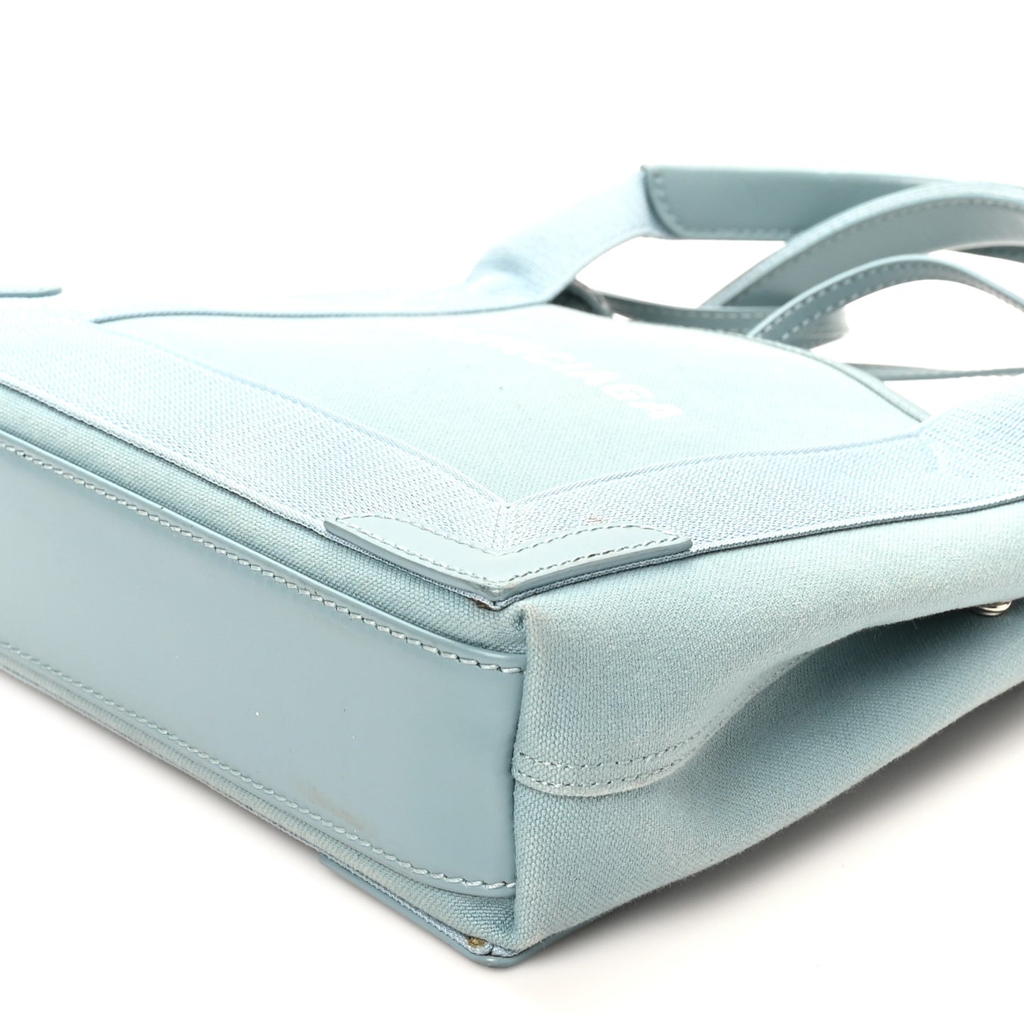 Cotton Canvas Satin Calfskin Navy Cabas XS Blue