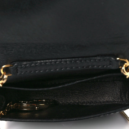 Fendi Vitello Vernice Mou Nano Baguette Belt Charm Black 5 of 7