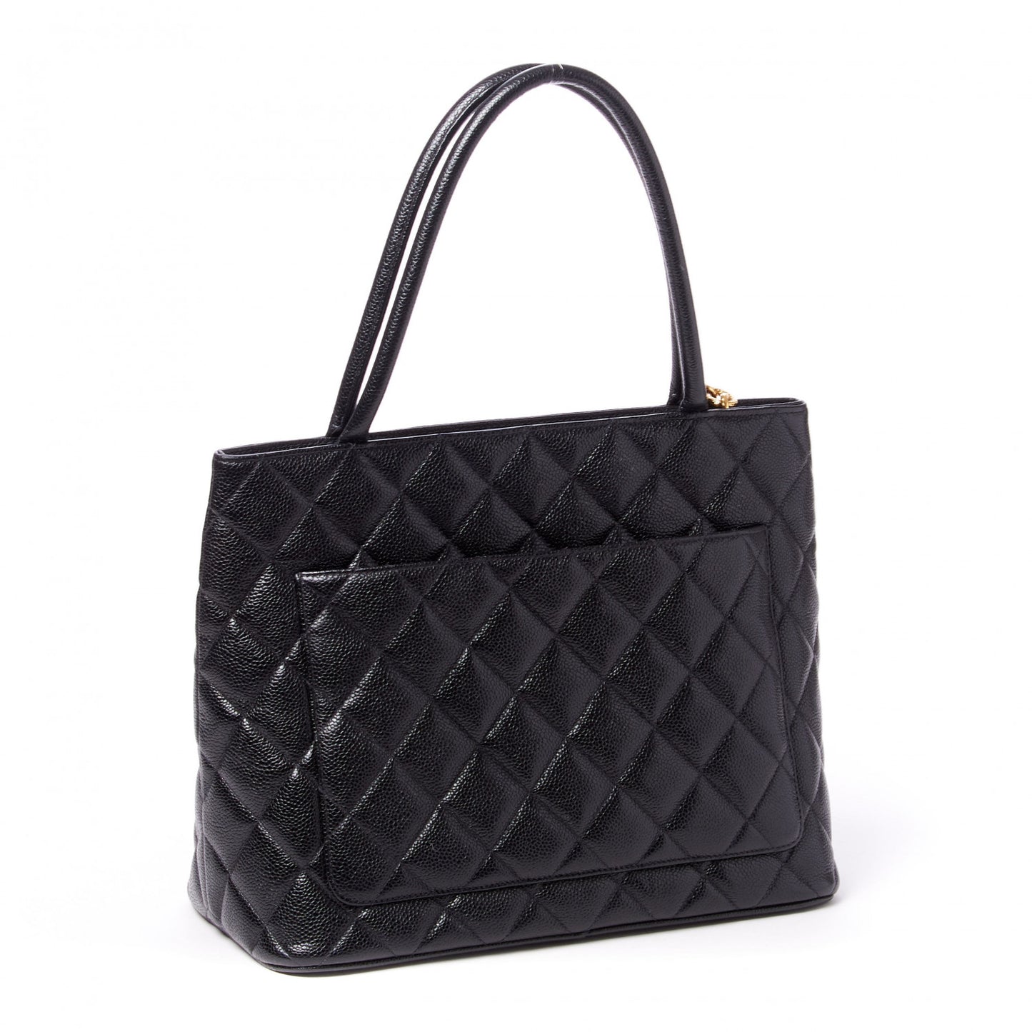Caviar Quilted Medallion Tote Black