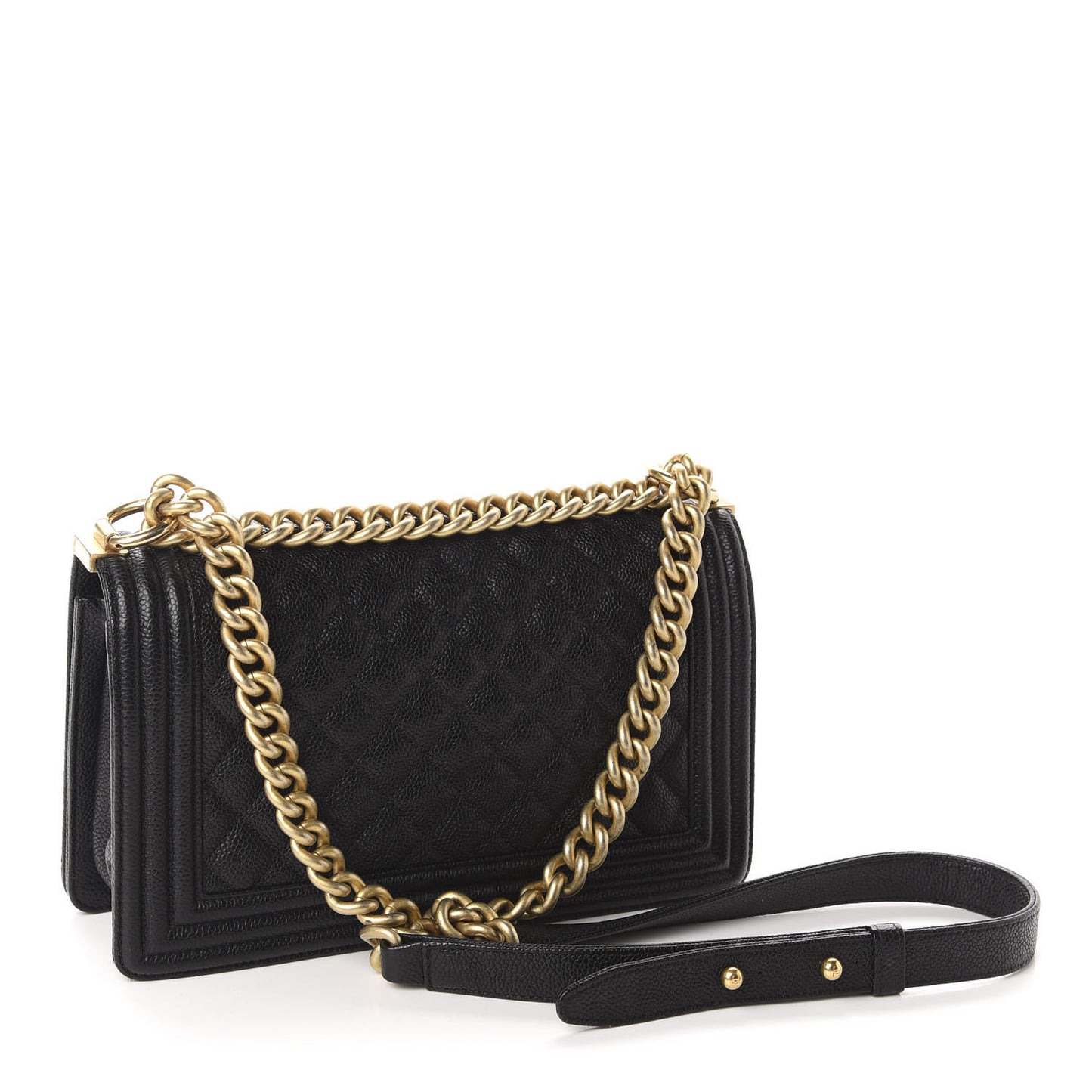Caviar Quilted Medium Boy Flap Black