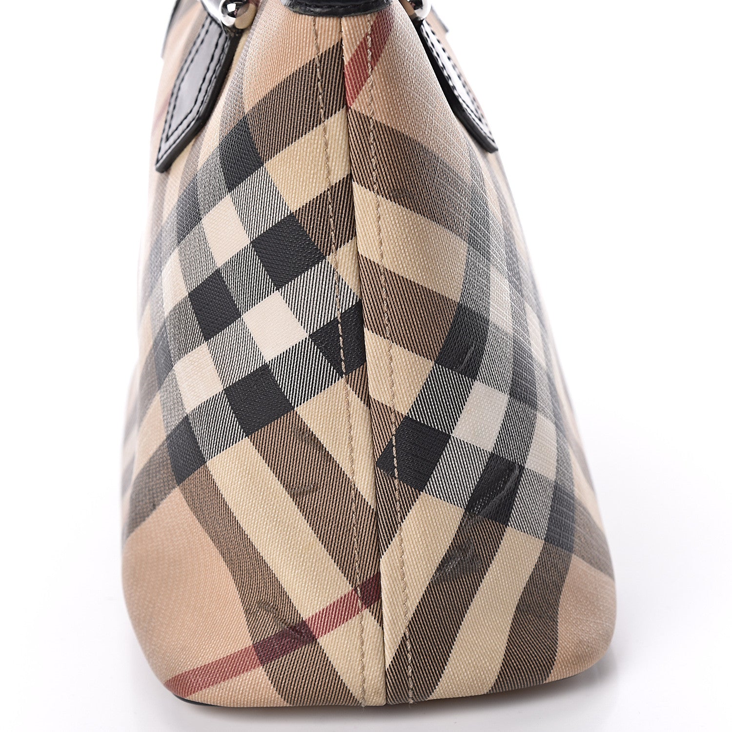 Burberry Patent Trim Nova Check Shopper Tote Black 14 of 20