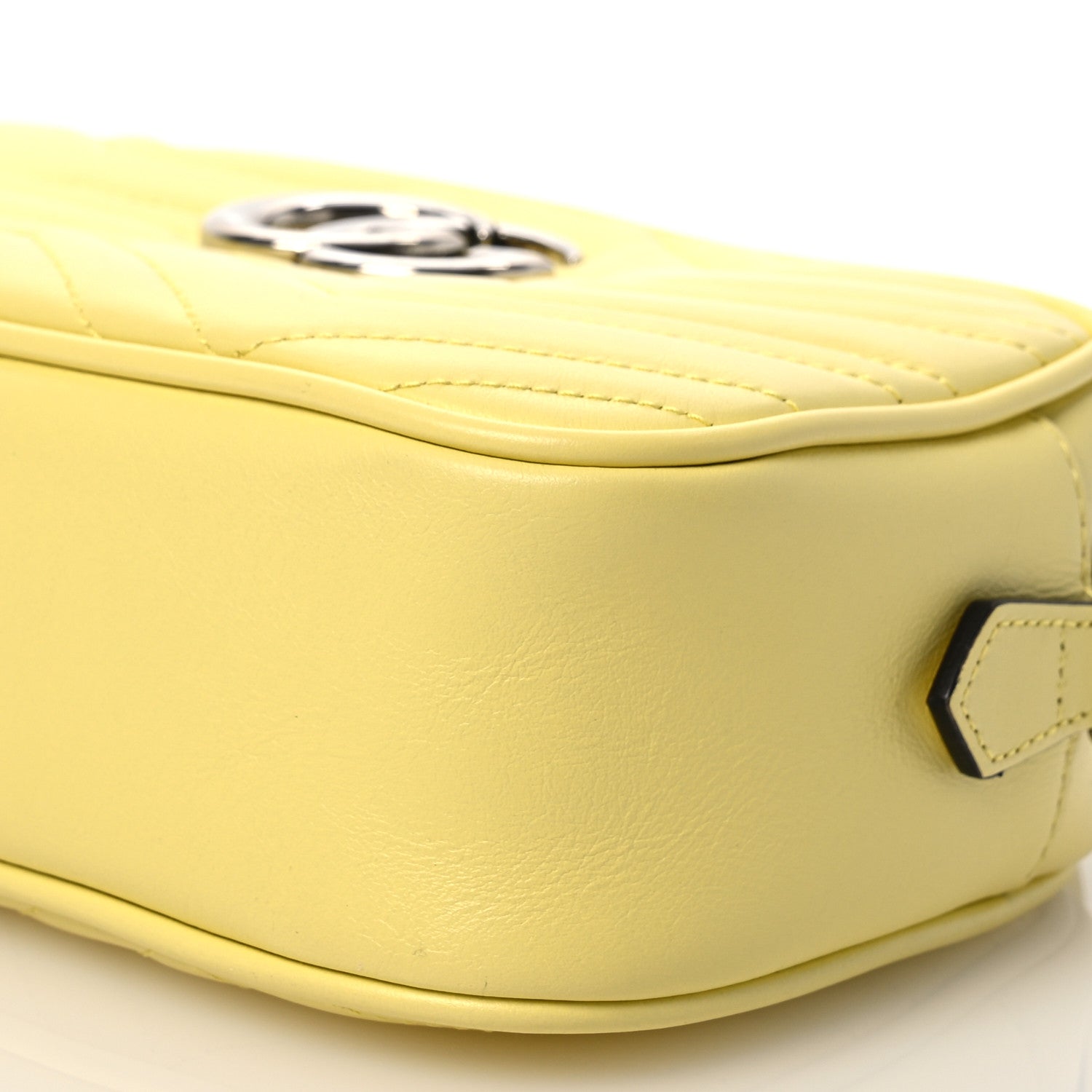 Gucci Calfskin Matelasse Small GG Marmont Chain Shoulder Bag Banana 10 of 10