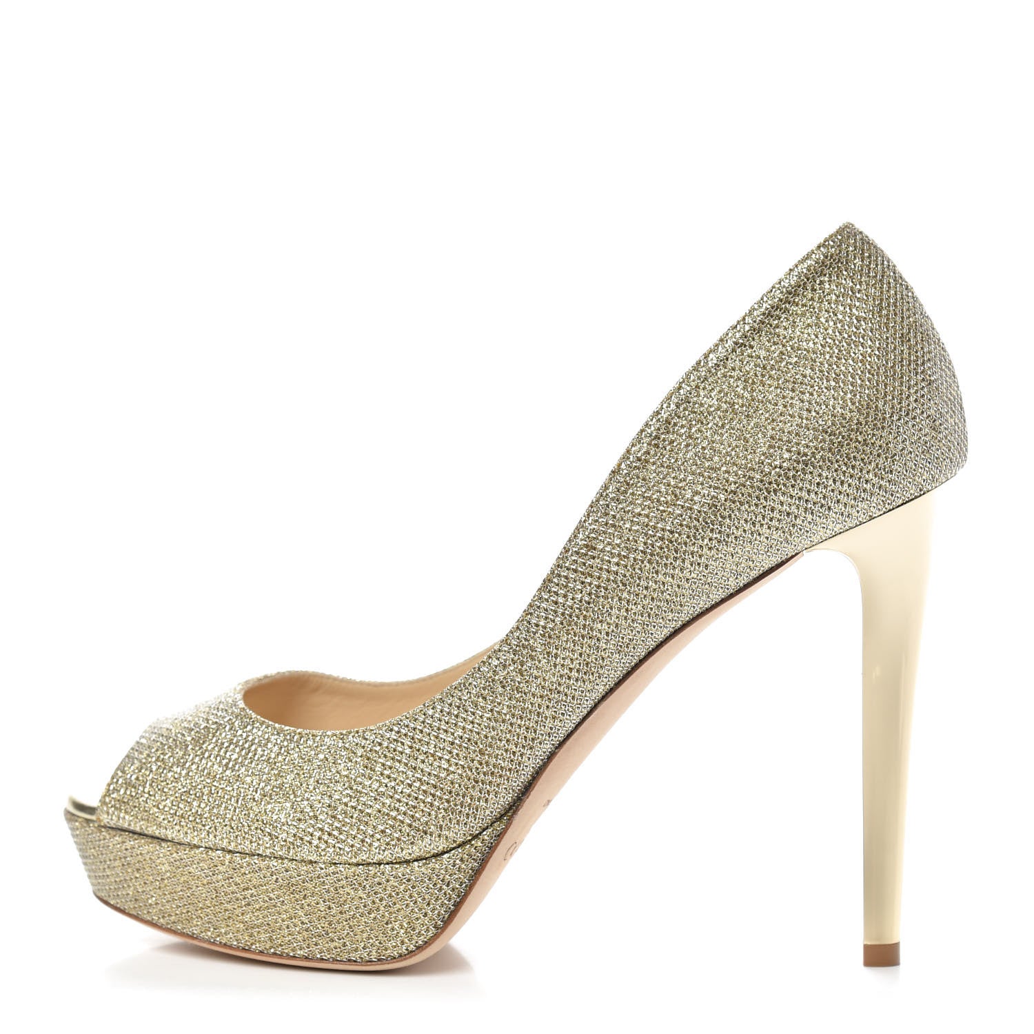 Jimmy Choo Lame Glitter Dahlia Pumps 40 Gold 1 of 9