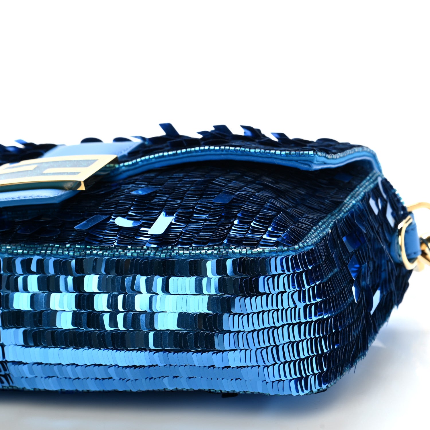 Fendi Sequin Paillettes Shiny Nappa Sex and the City Baguette Blue Blue Royal 11 of 11