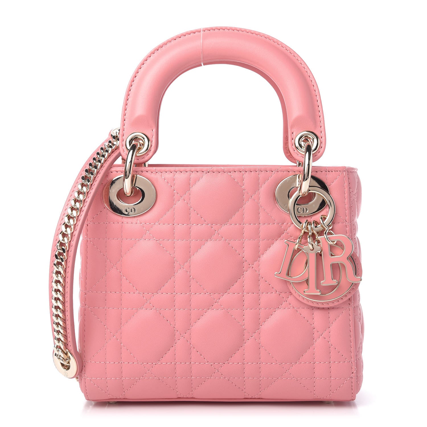 Christian Dior Lambskin Cannage Mini Lady Dior Pink 1 of 9