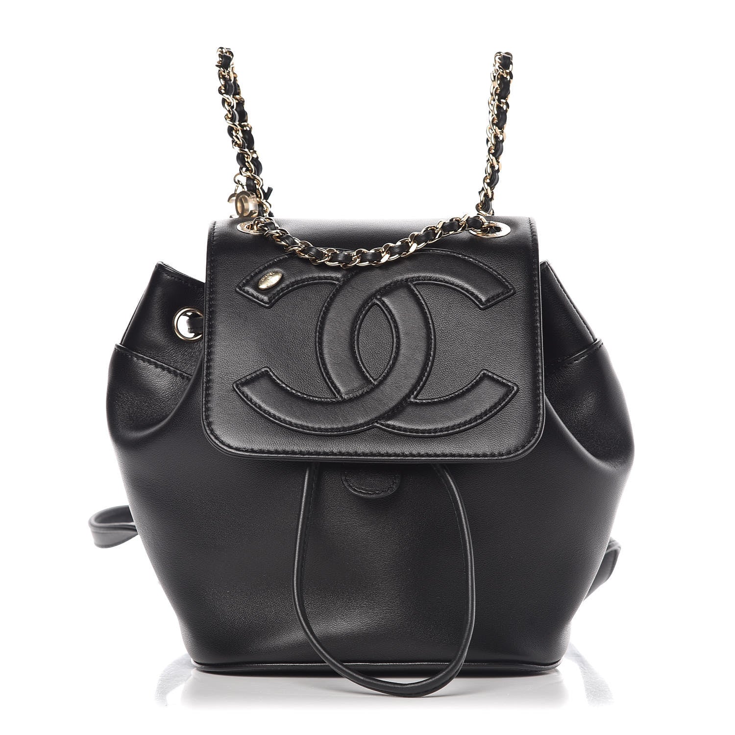 Chanel Lambskin CC Drawstring Backpack Black 1 of 9