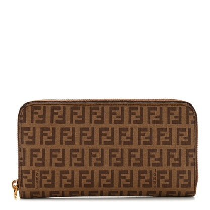 Fendi Zucchino Spalmati Forever Zip Around Wallet Nocciola 1 of 11