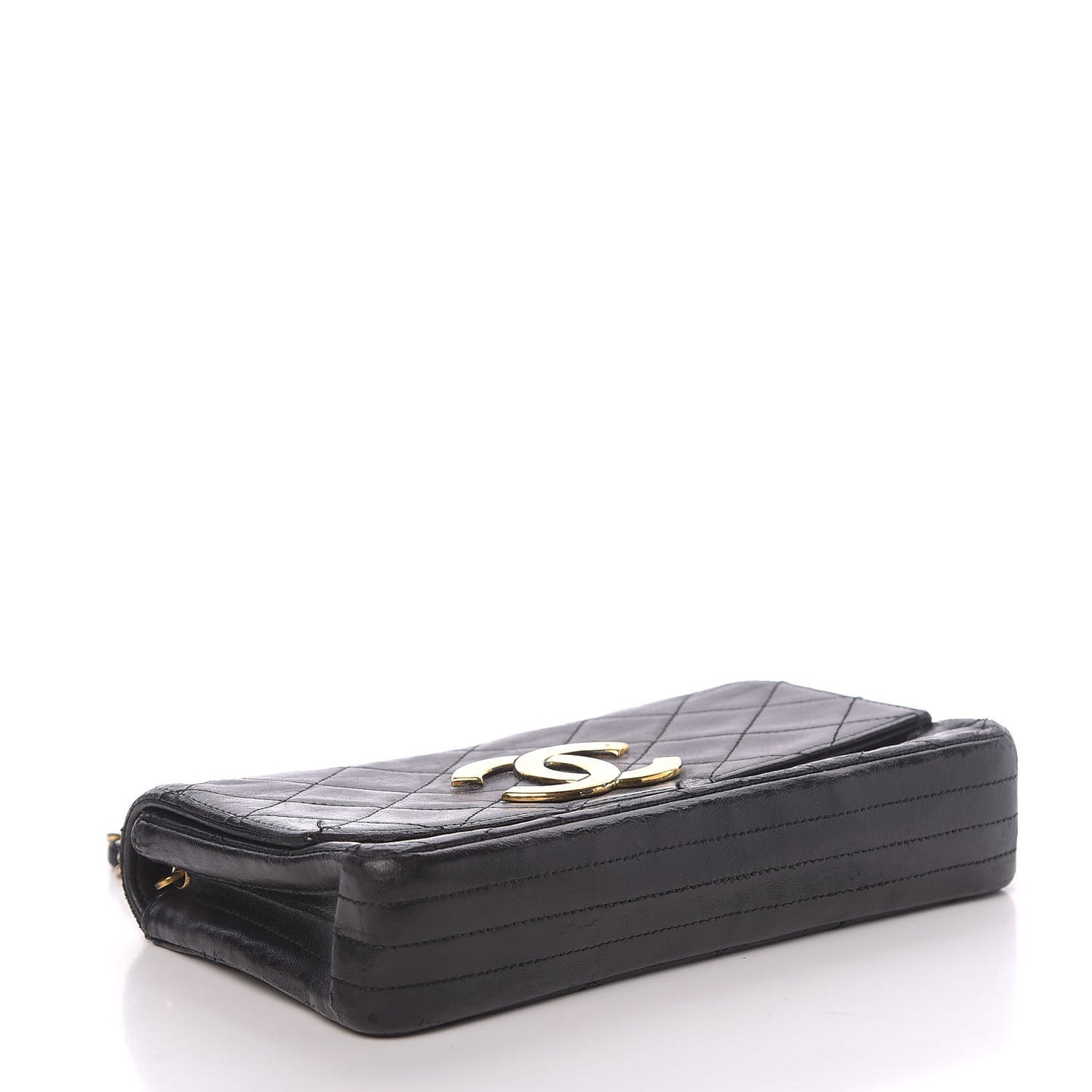 Lambskin Quilted Small Single Flap Black