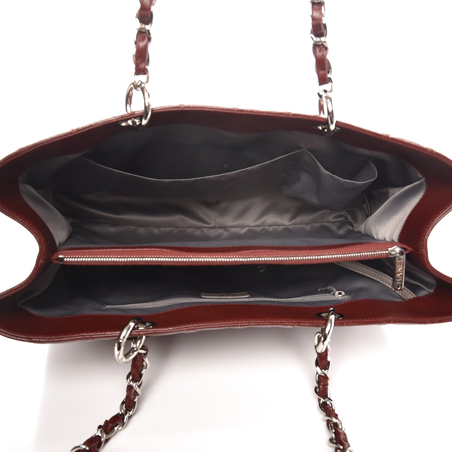 Chanel Caviar Quilted XL Grand Shopping Tote GST Dark Burgundy 5 of 11