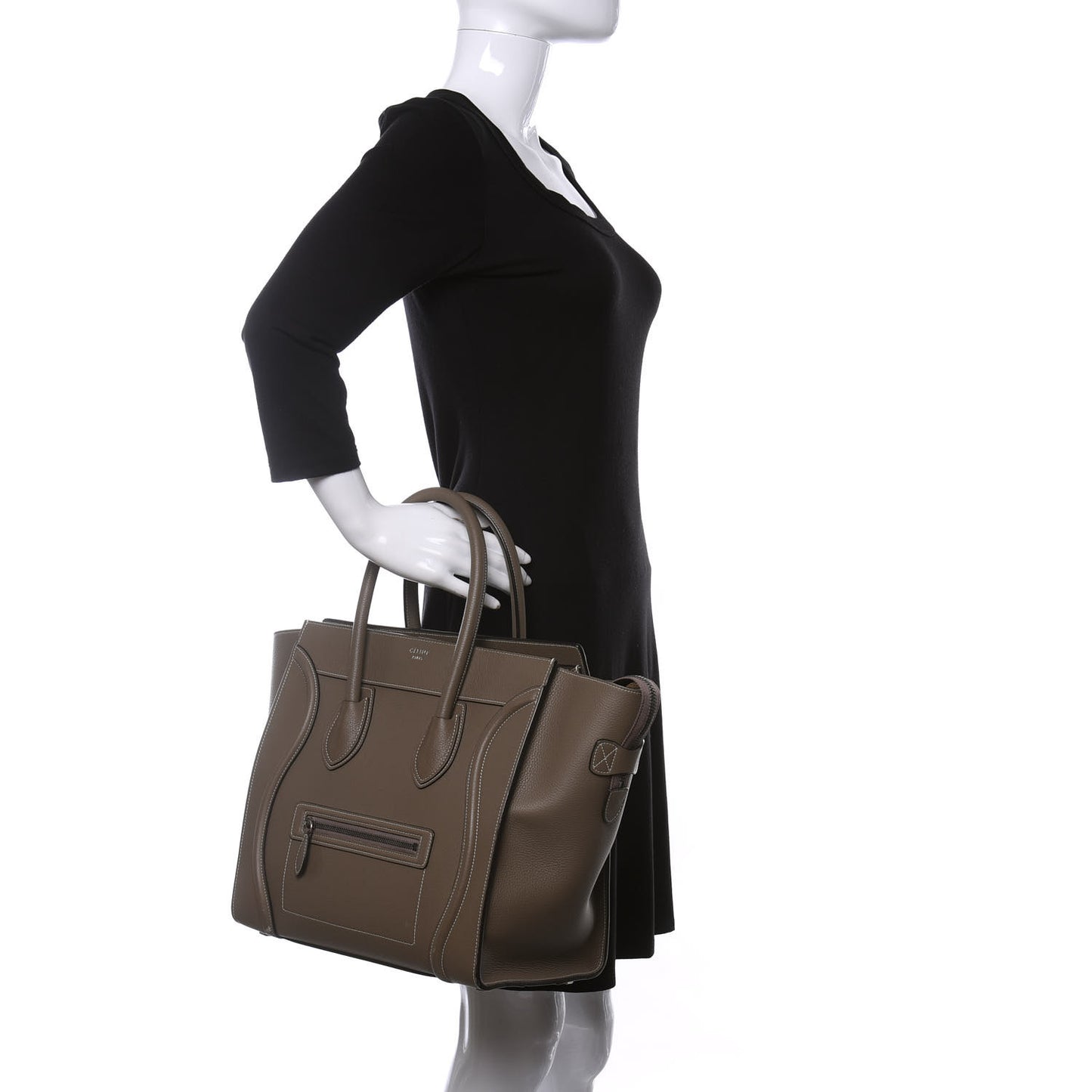 Drummed Calfskin Mini Luggage Souris