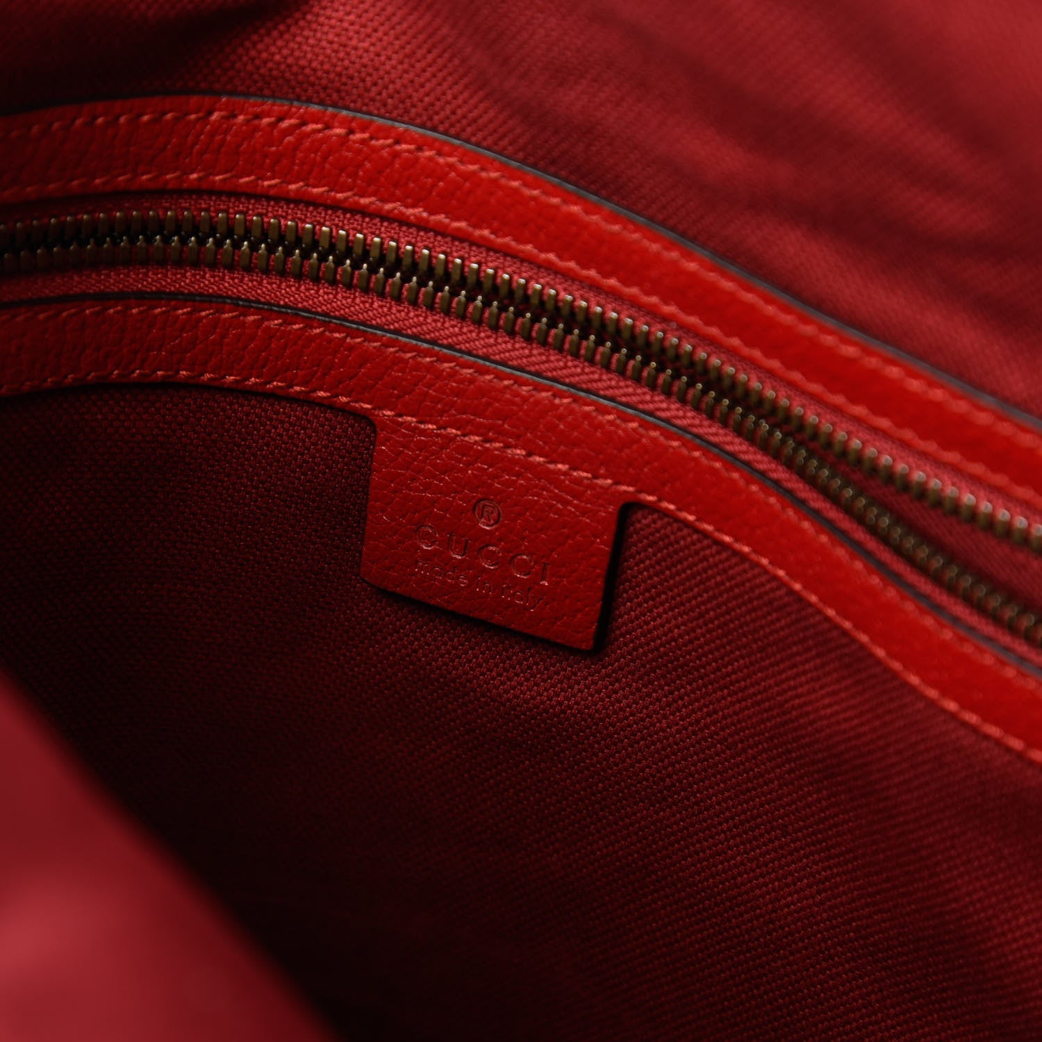 Gucci Canvas Calfskin Sylvie Stripe Logo Mens Tote Red White Blue 8 of 10