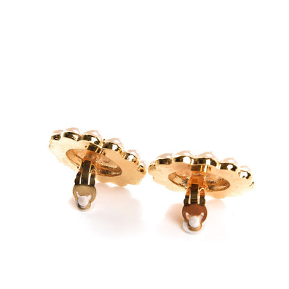 Chanel Pearl Clip On Earrings Gold 3 of 4