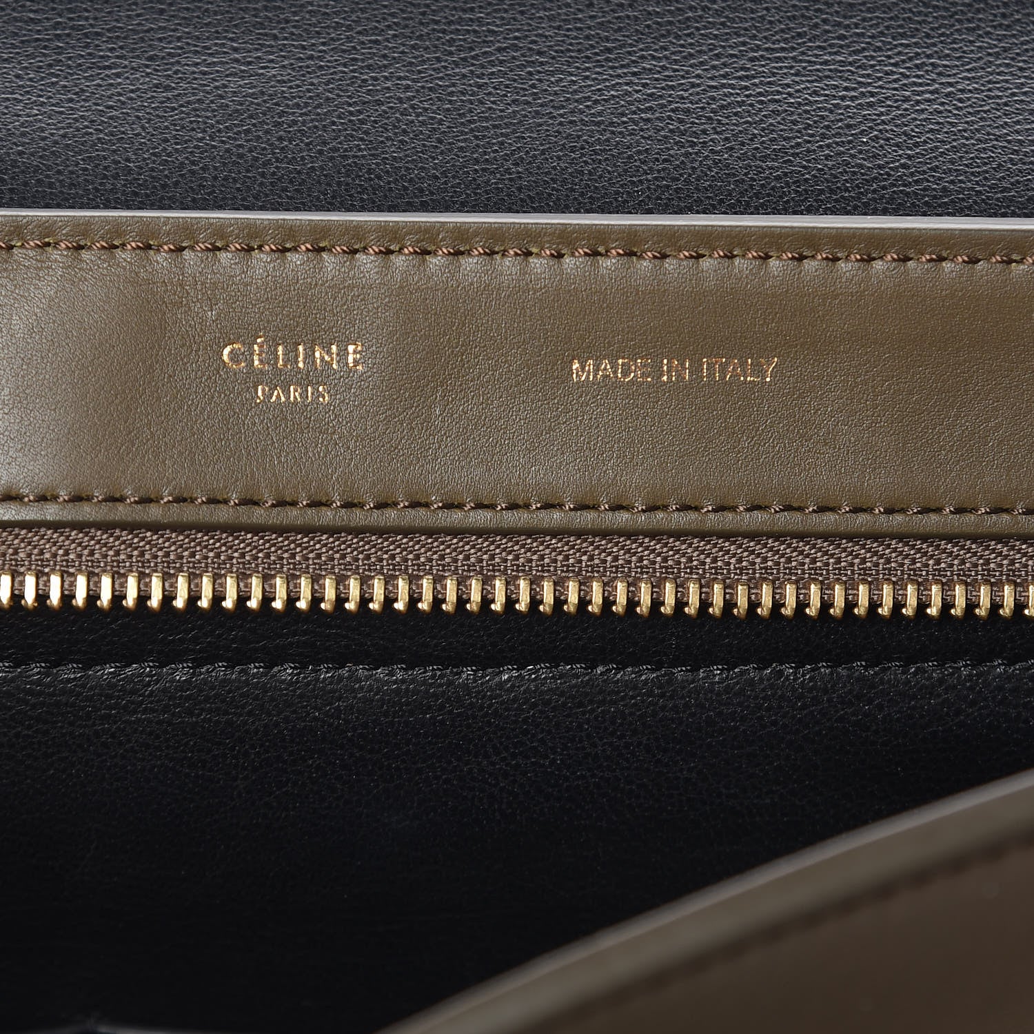 Celine Smooth Calfskin Suede Medium Tri-Color Trapeze Olive 6 of 9