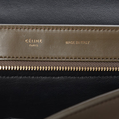 Celine Smooth Calfskin Suede Medium Tri-Color Trapeze Olive 6 of 9