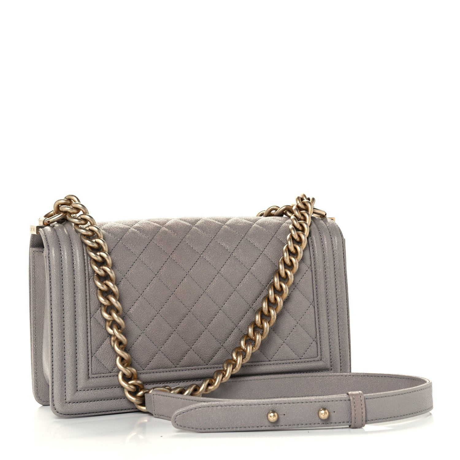 Chanel Caviar Quilted Medium Boy Flap Grey 2 of 10