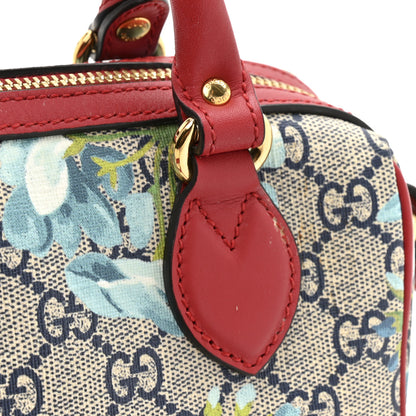 Gucci GG Supreme Monogram Blooms Mini Boston Navy Blue Hibiscus 14 of 14