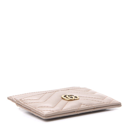 Gucci Calfskin Matelasse GG Marmont Card Holder Porcelain Rose 3 of 7