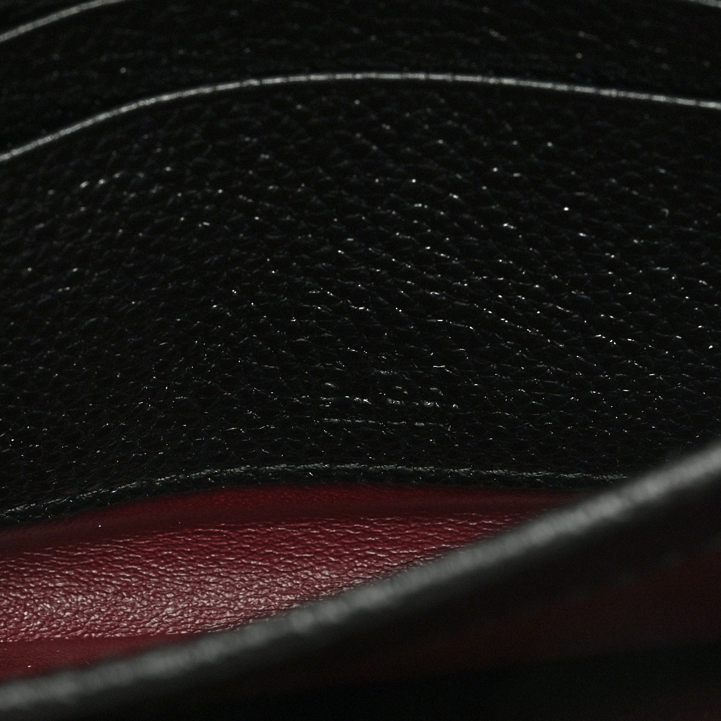 Grainy Calfskin Zumi Flap Card Case Black