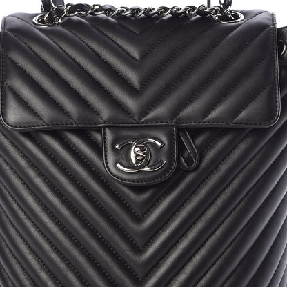 Chanel Lambskin Chevron Quilted Small Urban Spirit Backpack Black 8 of 10
