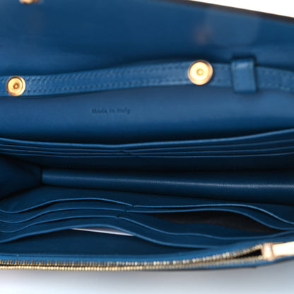 Celine Smooth Calfskin Lizard Clutch On A Chain Deepsea 4 of 4