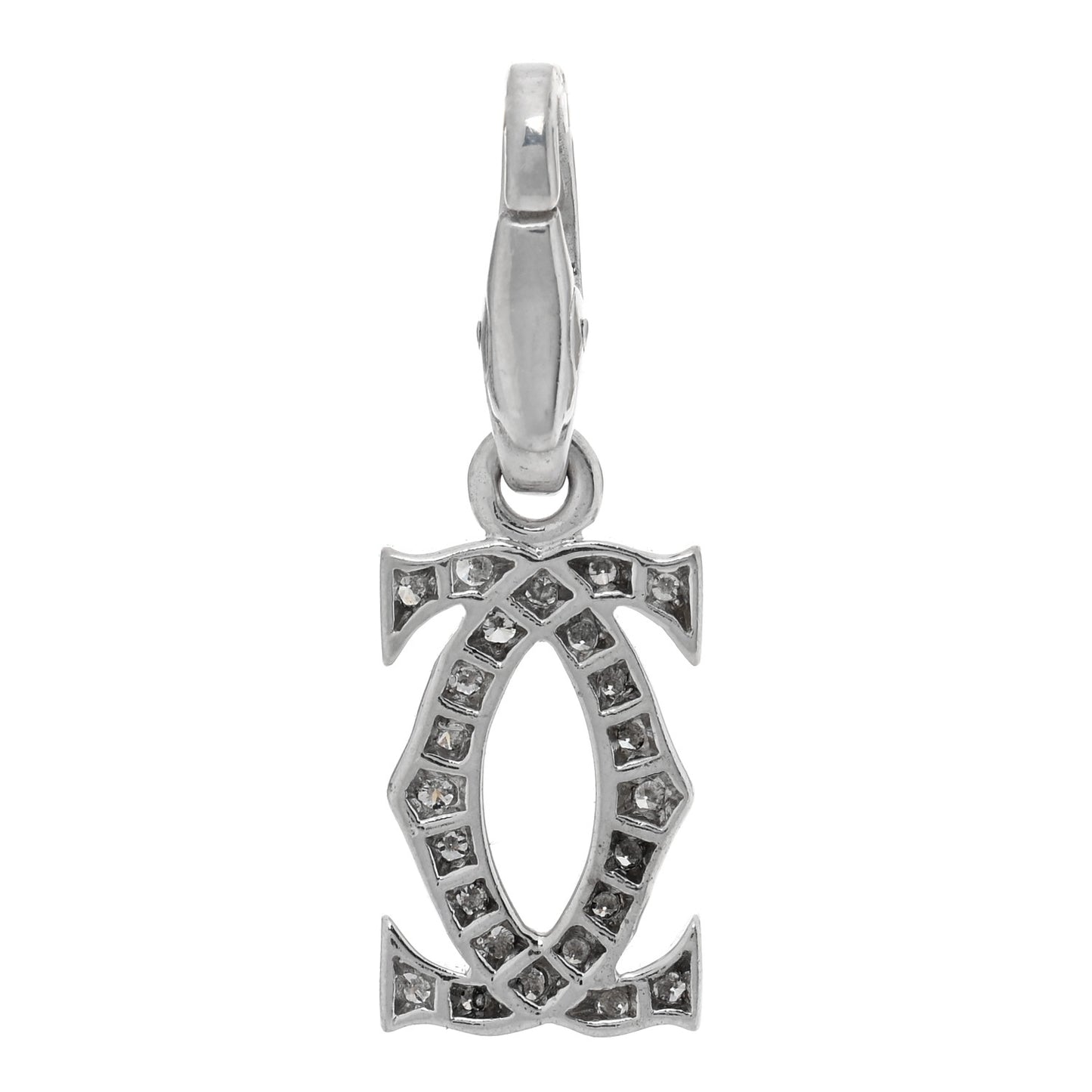18K White Gold Diamond Logo Charm