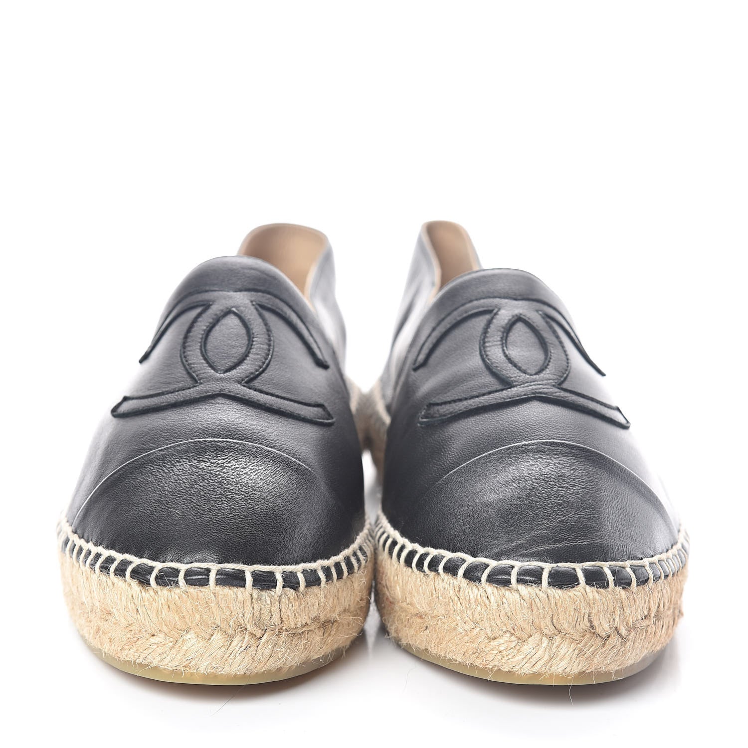 Chanel Lambskin CC Espadrilles 38 Black 2 of 8